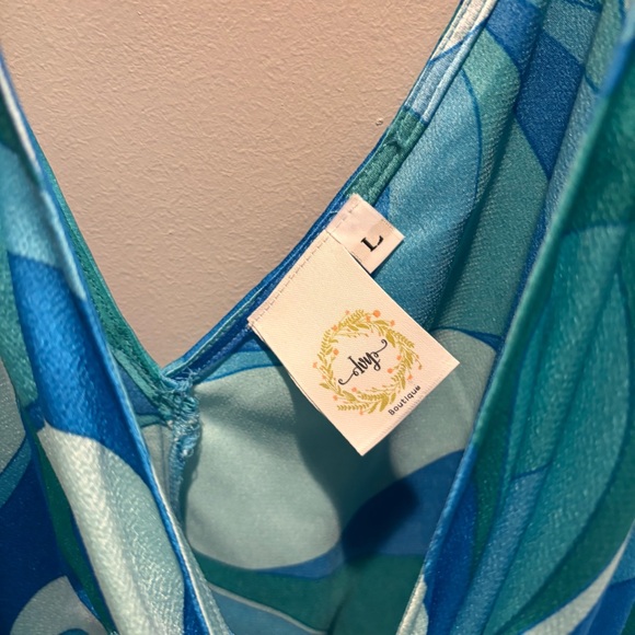 Patterned Blue Dress - Picture 3 of 4